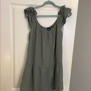 GAP 100% Cotton Ruffle Sleeve Tank Dress